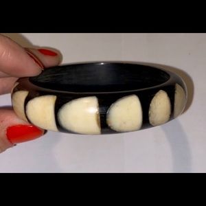 3/$25 Vintage Black Wooden Bangle